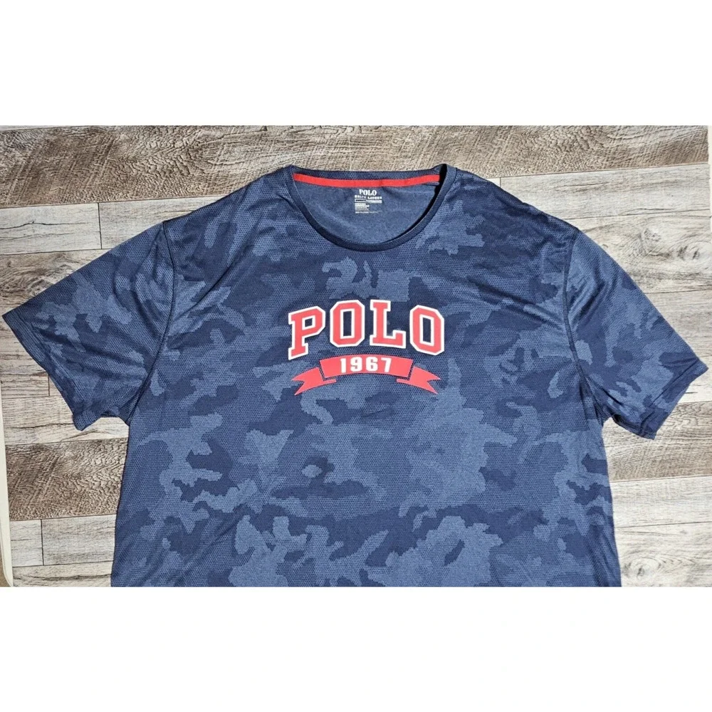 Polo Ralph Lauren Performance T-Shirt Mens 3XB Camo Big Tall Navy Active Casual